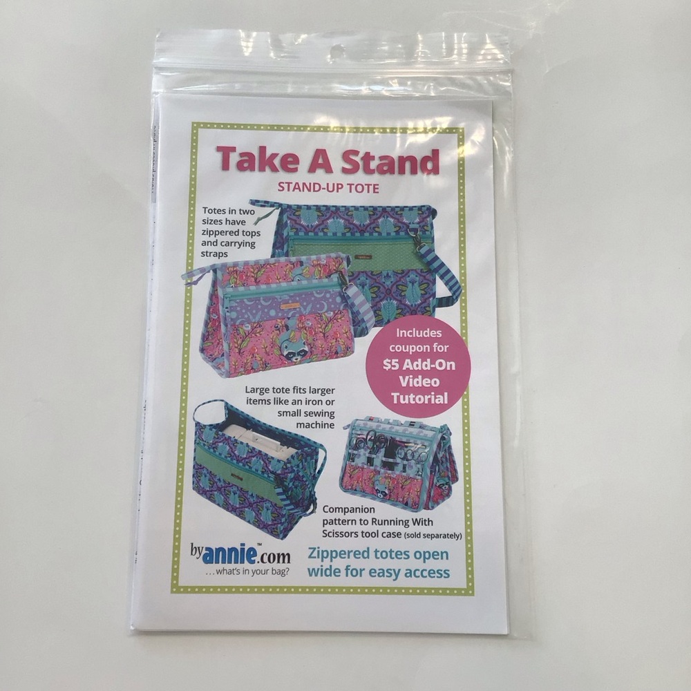 Take A Stand by Annie Stand Up Tote Sewing Pattern Carry Tools and Supplies NIP